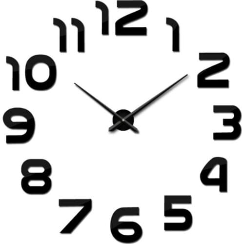 Modern style still life diy digital Balcony/Courtyard wall stickers home decoration mirror effect quartz big watch wall clock