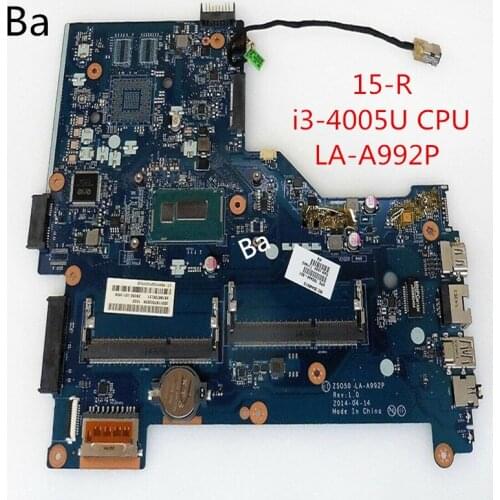 For HP Pavilion 15-R Laptop motherboard I3-4005U CPU LA-A992P motherboard fully tested