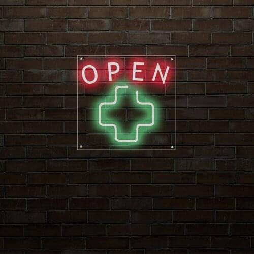 OPEN Led Neon Sign for hostpital wall decoration