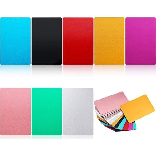 TOP Multicolor Aluminum Business Card Blank Engraved Metal Label Material CNC Engraver for DIY Card