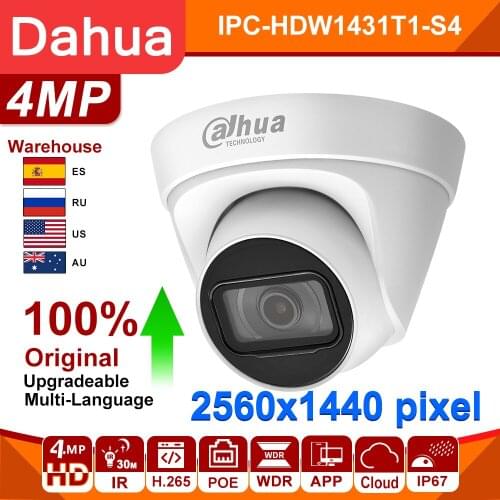 Dahua 4MP IP Camera IR PoE Dome Netwok Camera Outdoor IPC-HDW1431T1-S4 Motion Detection Security Camera For Home Office