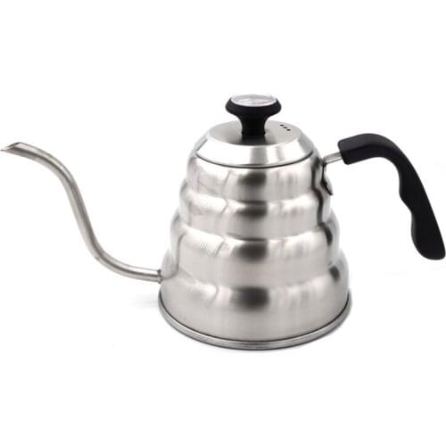 Coffee Kettle 1.2L /1 L Stainless Steel Coffee Pot Long Spou Drip Kettle with Thermometer Insulated Handle For Home Offic