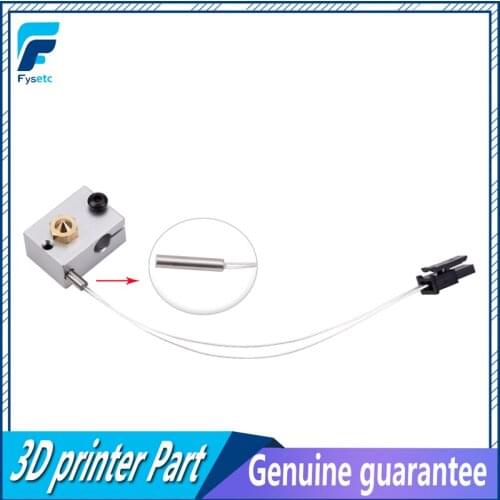 V6 Heater Block 0.4mm Nozzle Kit + PT100 Temperature Sensor Upgrade Kit 3D Printer Hotend Kit