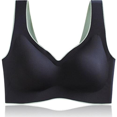 Miow Latex Underwear Traceless Bra Womens Small Chest Without Steel Ring Gathered Comfortable Vest Underwear Zero Binding Bra