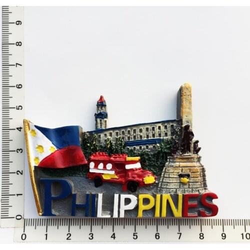 Philippines)Fridge Magnet,Creative Travel Commemorate Crafts 3D Ornaments Magnetism Resin Material Refrigerator Stickers
