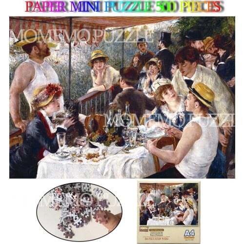 The Luncheon of The Boating Party 500 Pieces Mini Paper Puzzle Adults Jigsaw Puzzle Brain Challenge DIY Assemble Kids Toy Games