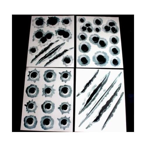 Modified car decorative scratches block creative waterproof latte art body sticker with bullet holes