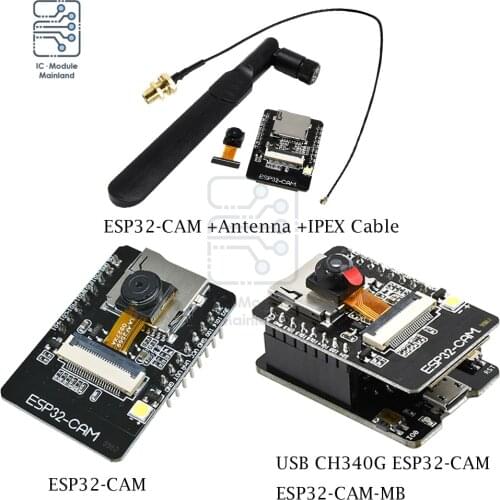 ESP32-CAM WiFi Bluetooth Module Micro USB CH340G ESP32-CAM-MB with OV2640 Camera + IPEX Antenna For Smart Home IOT Development