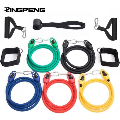 Resistance Band Set with Upgraded Buckles Handles Door Anchors Leg Ankle Straps for Training Home Exercise Yoga