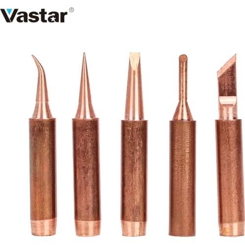 Vastar 5pcs 900M-T-K Pure Copper Soldering Iron Tip Lead-free Welding Sting For Hakko 936 FX-888D 852D Soldering Iron Station