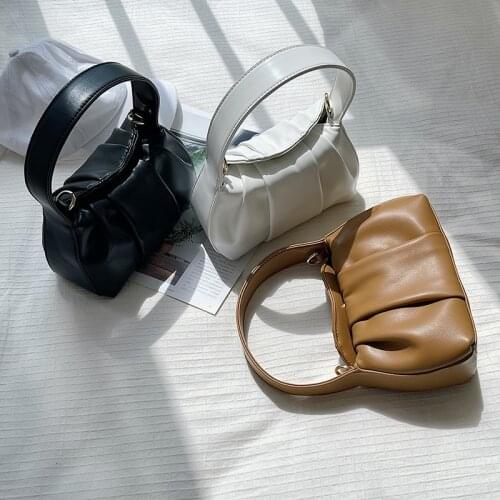 New bags women handbags trendy all-match one-shoulder messenger bag casual PU fashion fold small square bag