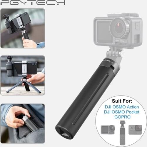 PGYTECH Tripod Mini Handle Desktop For DJI OSMO Pocket 2 GoPro 9 8 Action Camera 1/4 thread port for Expansion Accessories