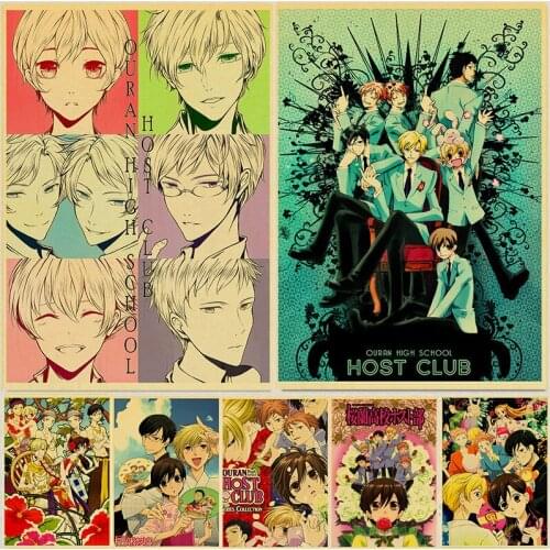 Japanese Anime Ouran High School Host Club Poster Kraft Paper Prints and Posters Home Room Art Painting Wall Stickers