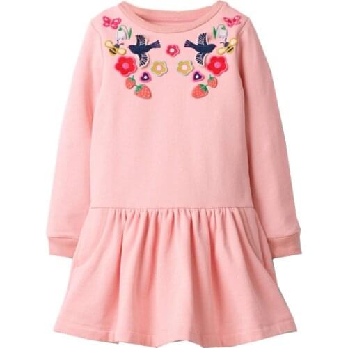 Jumping Meters Stripe Princess Long Sleeve Dress for Autumn Spring Kids Cotton Clothes Kids Girls Dresses