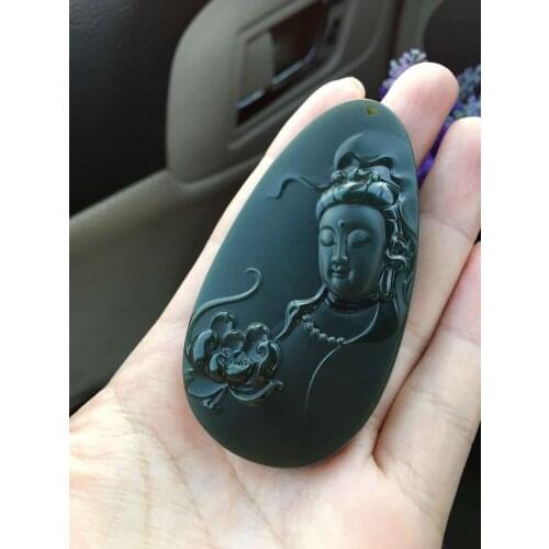 Authentic natural Xinjiang Taqing material and Tian Yuqing jade Guanyin pendant , top special fine material hp345