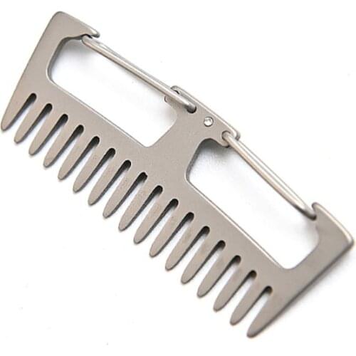 Outdoor Titanium Comb Key Buckle Anti-static Lightweight Mountaineering Buckle Travel Alloy Comb Portable Buckle Key Comb
