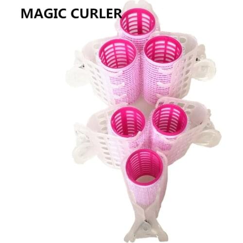 Hair Roller with Tongs Large plastic adhesive bang rollers curlers 3p (Big Size)