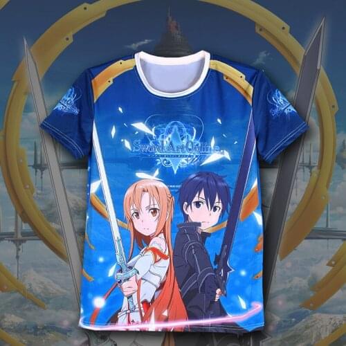 Anime Sword Art Online t-shirts Kirigaya Kazuto 3D Print t shirt Cartoon Men Casual T shirt tees tops