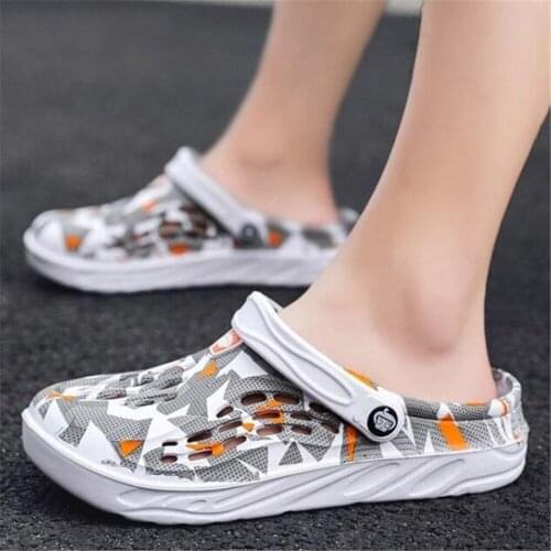 Summer Men Flats Sandals Slippers Casual Home Slippers Quick Dry Hole Clogs Couple Garden Shoes Beach Sandals Plus 38- 48 49 50