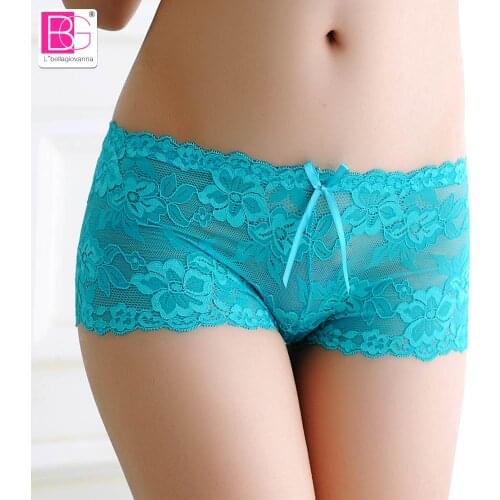 Sexy Lace Panties Boyshorts Underwear Women Shorts Mini Lingerie Briefs tanga bragas knickers 1518