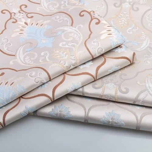 Wide 58" Silk-like Jacquard Damask Chenille Upholstery Sofa Fabric Cushion Pillow Chairs Table Cover Material By the Metre