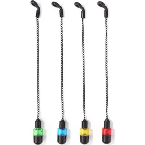 No Light Fishing Alarms Soft Swing Chain Outdoor Fish Pole Bite Hanging Sling Fishing Indicator 4 Color Bite Alarm Fishing Tools