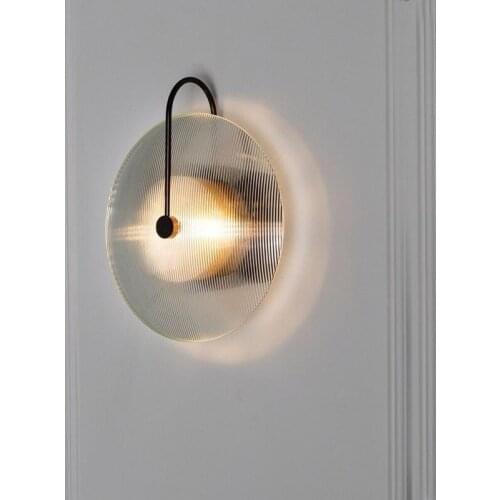 Nordic Modern Vintage Black Gold Glass Wall Lamp Led Living Room Bedside Bedroom Model Room Hall Hotel Art Decor Wall Sconces