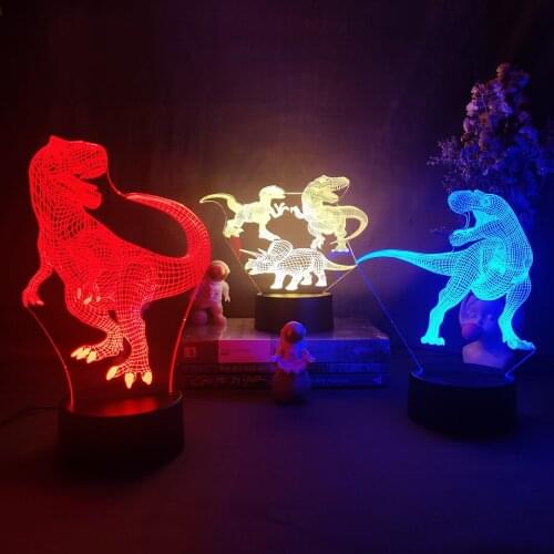 LED Dinosaur Toys 3D Touch Sensor Night Light Remote Control Color Changing Desk Lamp Home Decor Child Gift Kids Bedside Lampara