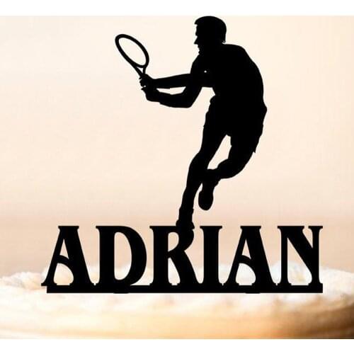 Custom name Happy Birthday Cake Topper,Male Tennis Cake Topper,Sports Birthday Party,interesting Birthday Party Decor Supplies