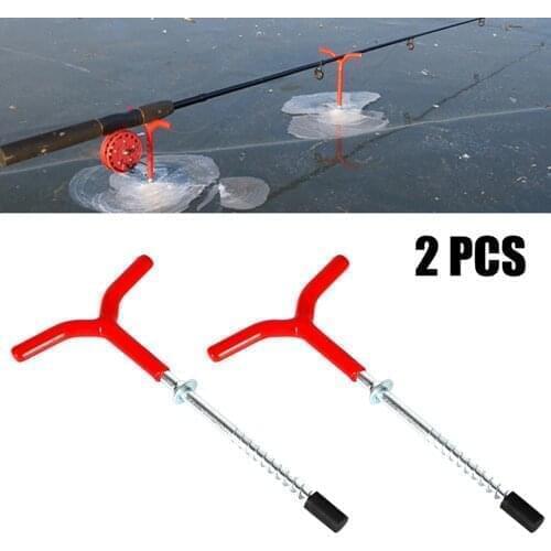 Multipurpose Practical 2PCS Tent Pegs Spiral Rod Fixed Ice Drill Auger Holder Fishing Tackle Accessory Wholesale Dropshipping