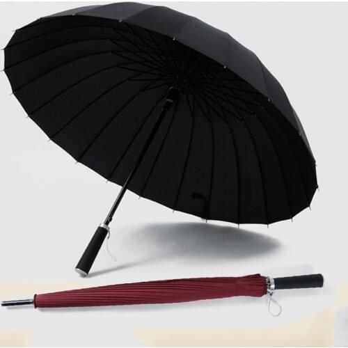 Upgraded 24K Windproof Golf Umbrella Solid Color Waterproof Automatic Umbrella Anti-UV Parasol