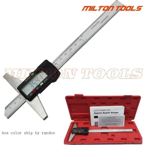 High quality 0-150mm 6" Metric Imperial Digital Depth Vernier Caliper Micrometer Stainless Steel Electric Digital Depth Gauge