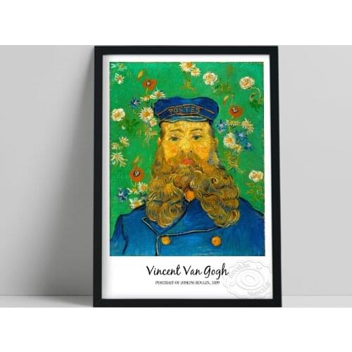 Vincent Van Gogh Exhibition Poster, Van Gogh Retrato De Joseph Roulin Canvas Painting, Vintage Art Portraiture Prints Home Decor