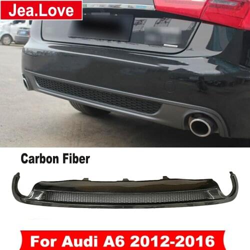 Real Carbon Fiber Rear Bumper Lip Diffuser Tail Decoration For Audi A6 Sport Car Styling Single Out 2012-2016 Body Styling
