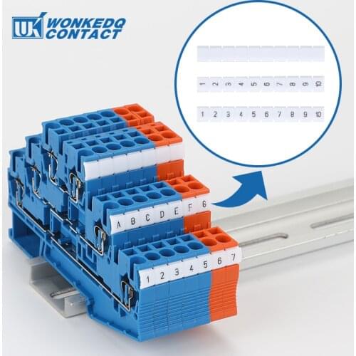 ZBFM5 Zack Marker Strips With Standard Numbering With Blank for STTB2.5 ST2.5-3L and PTTB 2.5 DIN Rail Terminal Blocks 10Pcs