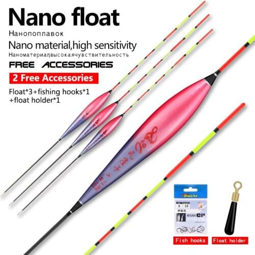 3pcs/set Composite Nano Fishing Float Vertical Buoy Fresh Water Shallow Water Fishing Bobber Big Buoyancy Fishing Tools Tackle