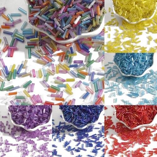 300pcs/lot 2x7mm Austria Crystal Beads Tube Glass Seed Beads Loose Spacer Beads For Jewelry Making DIY Accessories