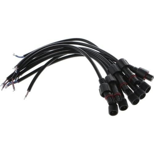 5Pair/Bag 2 Pin Male to Female Connector Waterproof Cable For Single Color LED Strips Light