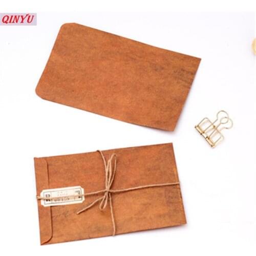 5Pcs Old Style Vintage Paper Envelope Brown Kraft Packaging For Retro Postcard Invitations Cards Small Gift festival supplies 5z