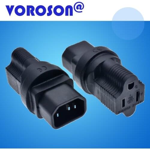 IEC 320 C14 male to American standard female power adapter,PUD/UPS cabinet to 5-15r socket