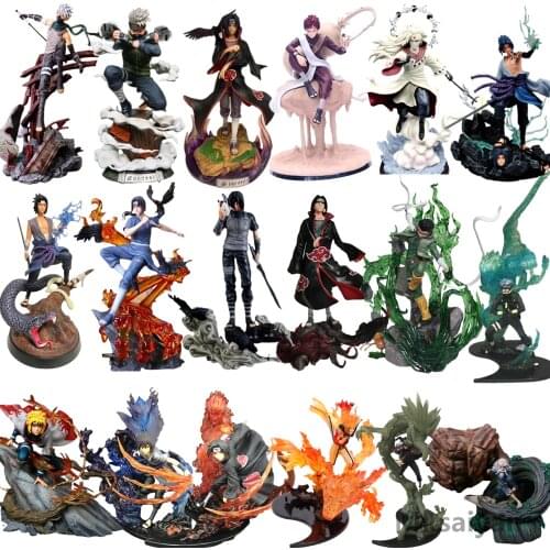 Anime Figures Naruto Uzumaki Uchiha Sasuke Itachi Kakashi Namikaze Minato Rock Lee Gaara Action PVC Shippuden Momochi Zabuza Toy