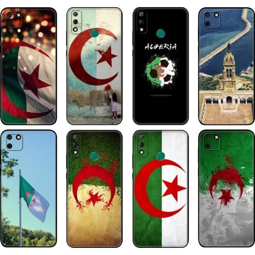 Black tpu Case For Huawei Y9S Y6S Y8S Y5P Y7P Y8P Case For Huawei Y5 lite Prime 2018 Y6 2019 Cover Algeria Flag