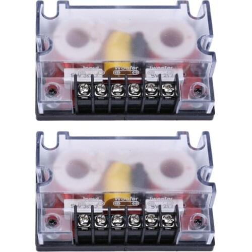 2PCS/set 200W Car 2 Way Audio Frequency Divider Audio Speaker Woofer Wave Filter Divider Circuit Speaker Car-styling