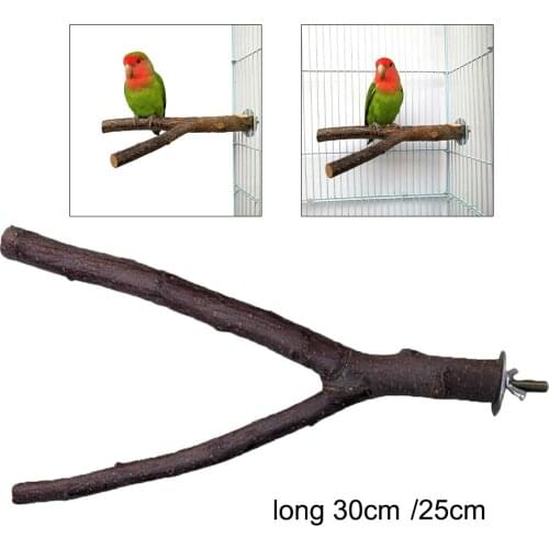 Wood Parrot Stand Tree Branch Toys Perches Rack for Conures Macaws Parrots