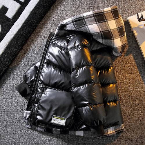 2021 new boys down jacket for autumn winter Outerwear plaid Boys waterpoof hooded coat Childrens clothes 4- 10 12 14 years