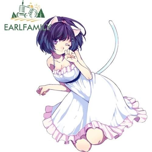 EARLFAMILY 13cm x 12cm for Monogatari Series Fine SUV Car Stickers Helmet Personality Creative Waterproof Scratch-proof Decal