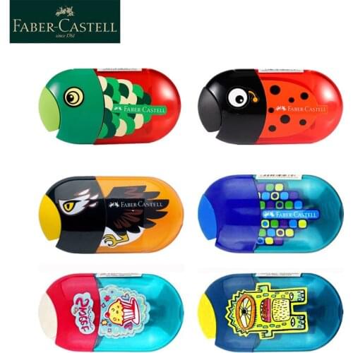 Faber-Castell Cute Pencil Cutter 6Colors Lovely Pattern Faber Castell Double Hole pencil Sharpener For Classroom Supplies