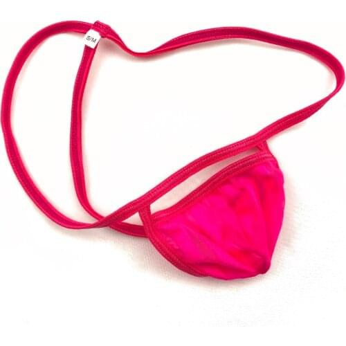 G161 Mens string Thong G-string pouch Low Rise MINI pouch C-thru Stripes