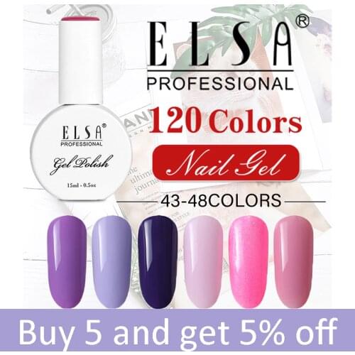 ELSA PROFESSIONAL 15ML Nail Gel 120 Colors Gel Polish For Nail Art Salon Base For Nails UV Gel Nail Polish