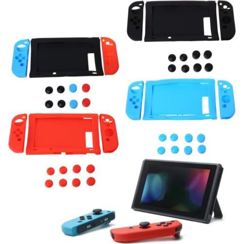 HX6A 11 in 1 Protective Sink Cover Case Cap Set Soft Silicone Shockproof Anti-Wear Replacement for Nintendo Switch Console NS